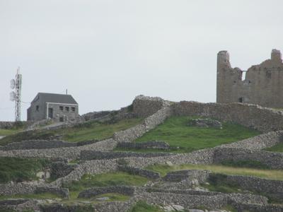 Aran Islands, Ireland Telecom Tower near ruins.